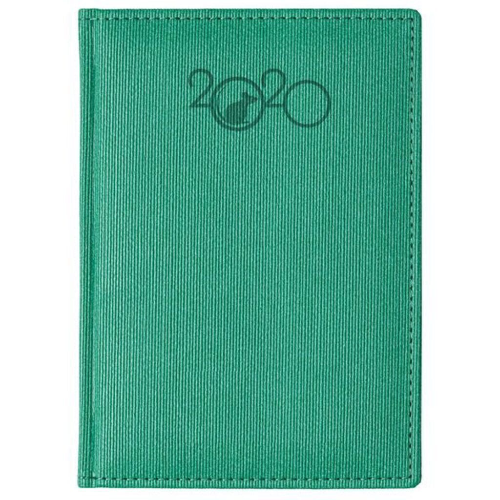 Ежедневник дат. 2020г А5 к/з "CORDUROY Символ года Зеленый" 352стр., тв. переплет, ляссе