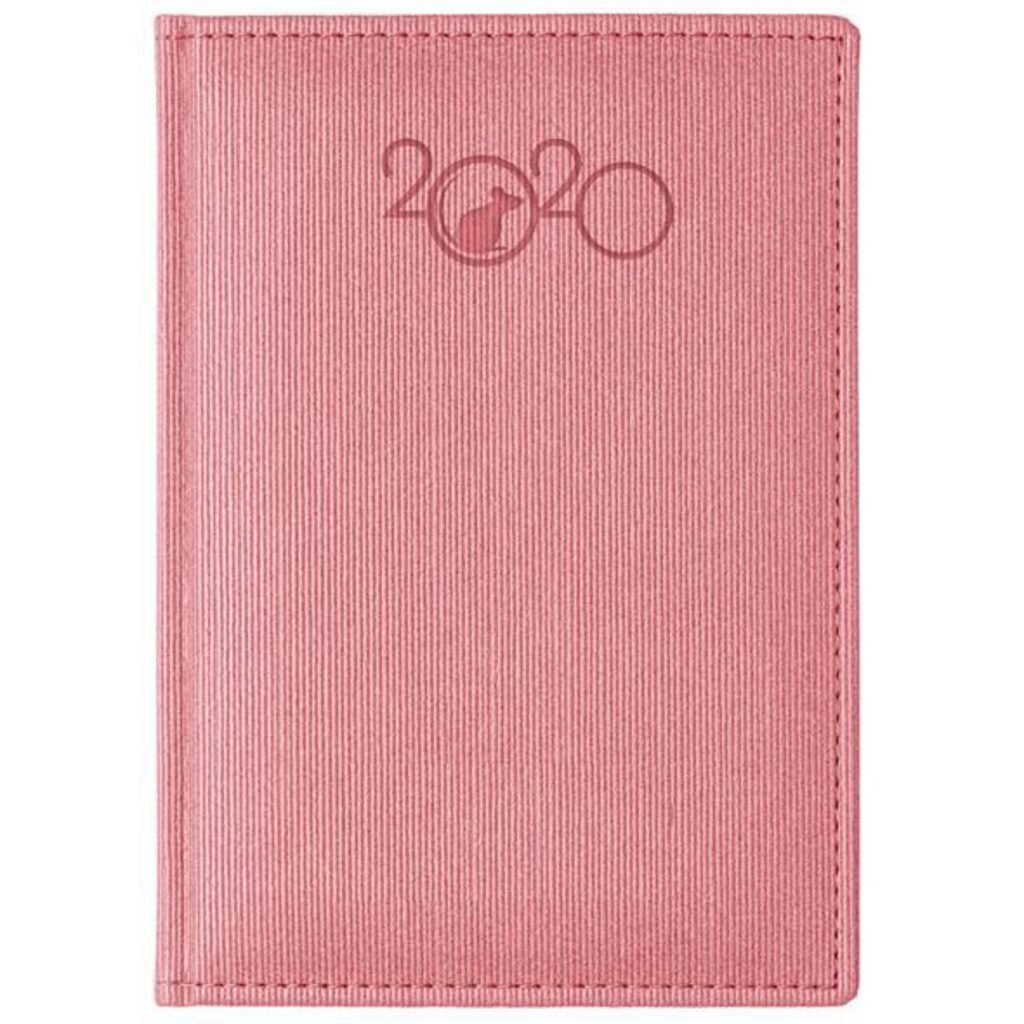 Ежедневник дат. 2020г А5 к/з "CORDUROY Символ года Розовый" 352стр., тв. переплет, ляссе