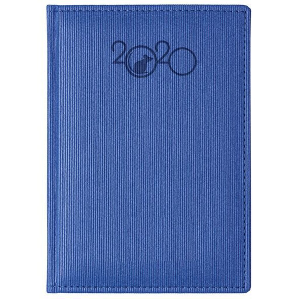 Ежедневник дат. 2020г А5 к/з "CORDUROY Символ года Синий" 352стр., тв. переплет, ляссе