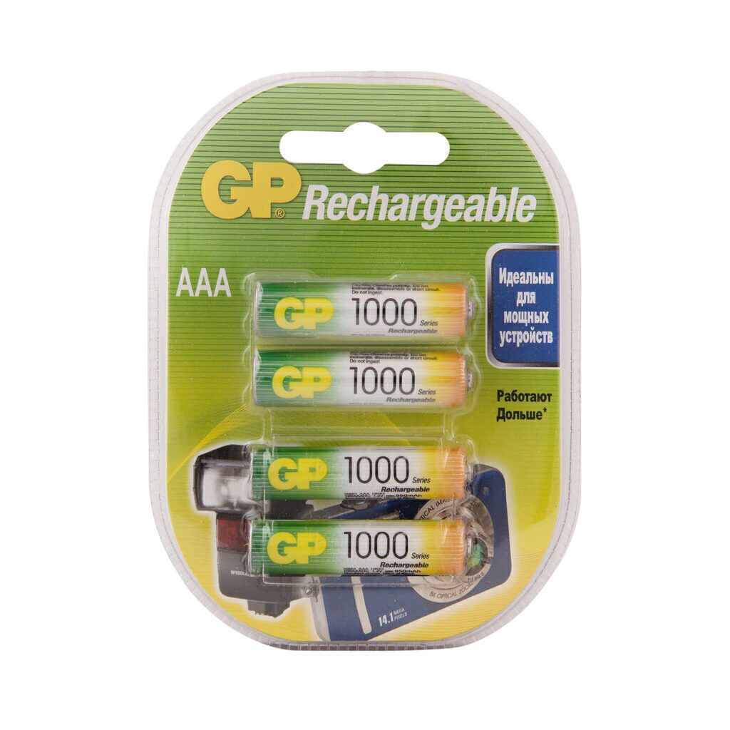 Аккумулятор GP R-03 (ААА) GP Rechargeable 1000mAh, блистер, цена за 1 шт