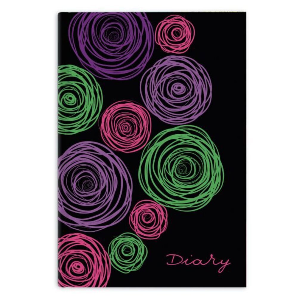 Ежедневник недат А5 7БЦ "Диари. Цветные круги" 160стр. софт-тач, выб.УФ-лак