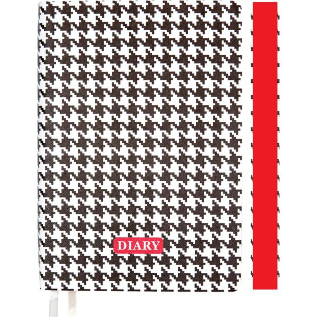 Ежедневник недат. А5 deVENTE Black&Wh 320 стр., гусиная лапка, ,мягк.обл,иск.кожа, 2ляссе, 70г/м2