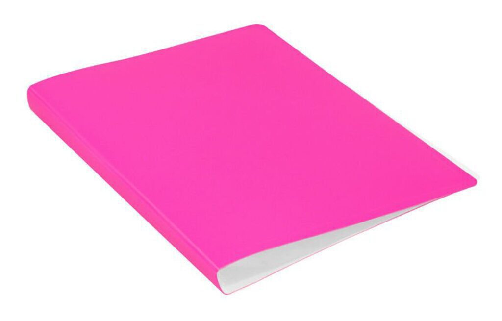 Папка файл А4  30лист 0,70мм Double Neon розовая