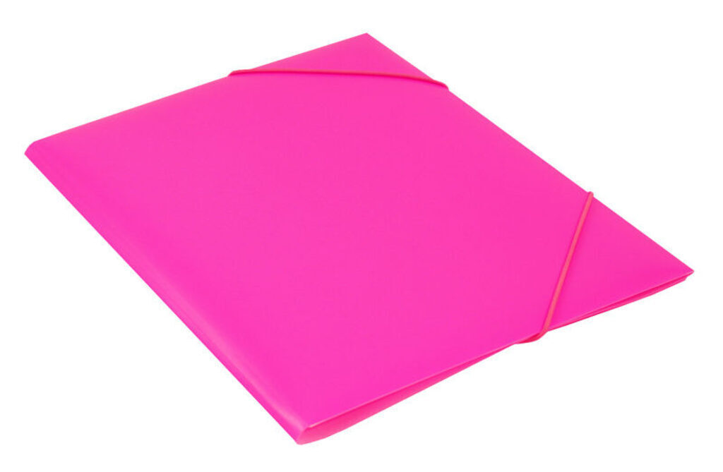 Папка на резинке А4 0,5мм Double Neon розовая