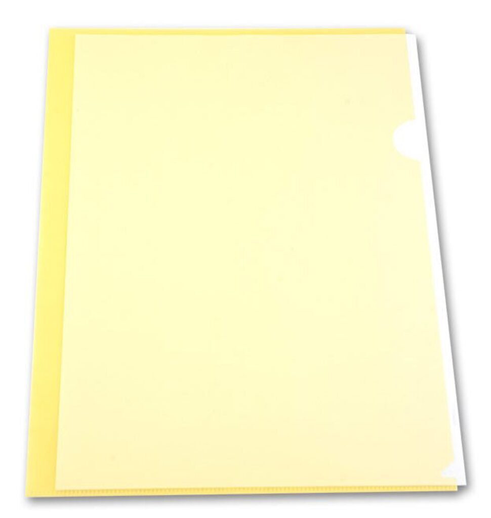 Папка уголок А4 прозр. плотн. 0,10мм желтая