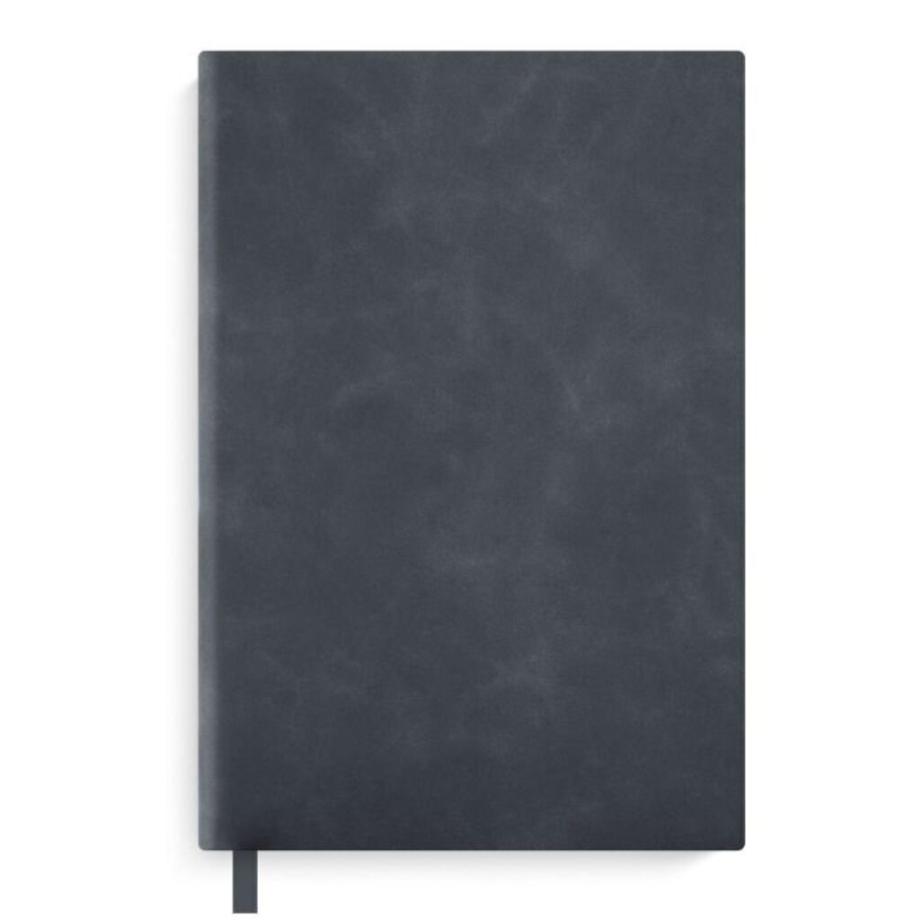 Ежедневник недат А5 к/з "Бейбискин черный" 320стр. мягк.пер., блинт.тисн., ляссе