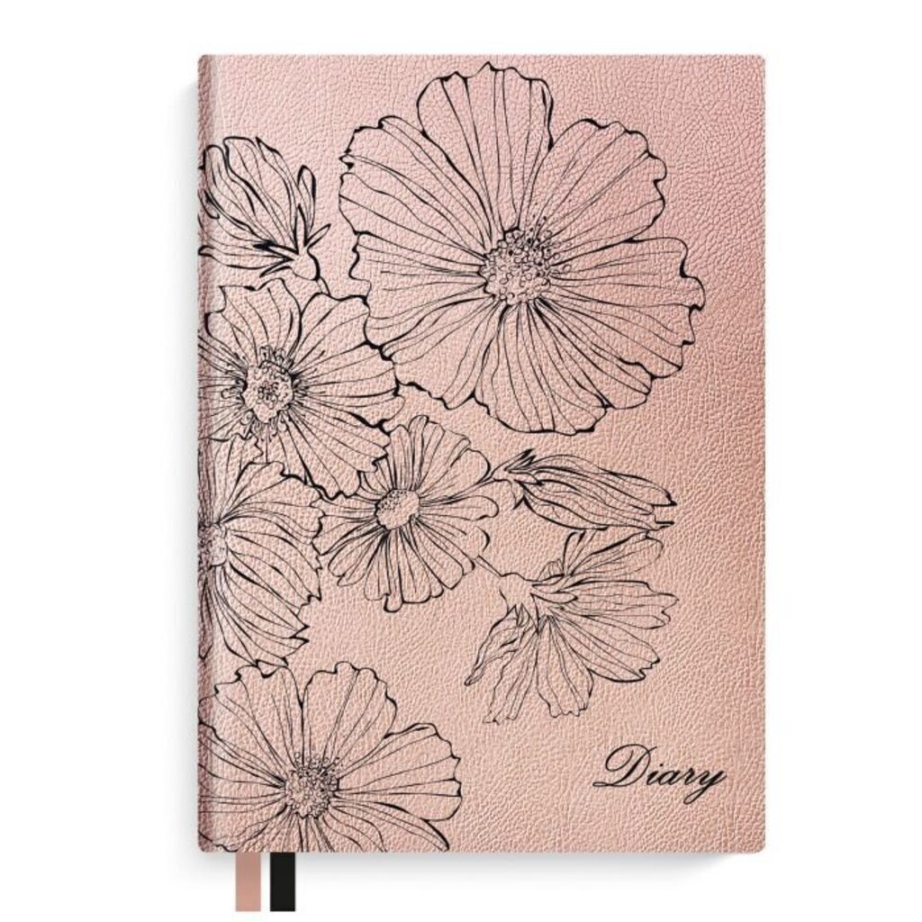 Ежедневник недат А5 к/з "Наппа розовый" 240стр. мягк.пер., шелкография, ляссе