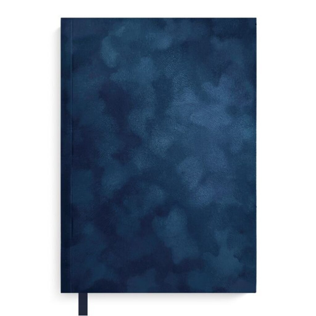 Ежедневник недат А5 к/з "Кафскин синий" 320стр. тв.пер., ляссе