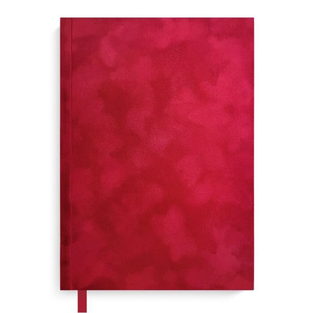 Ежедневник недат А5 к/з "Кафскин красный" 320стр. тв.пер., ляссе