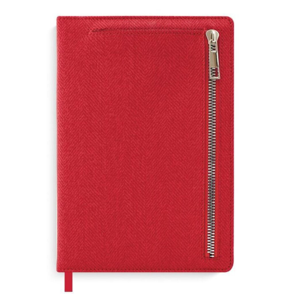 Ежедневник недат А5 к/з "Твид красный" 320стр. тв.пер. с поролоном, блинт.тисн., ляссе