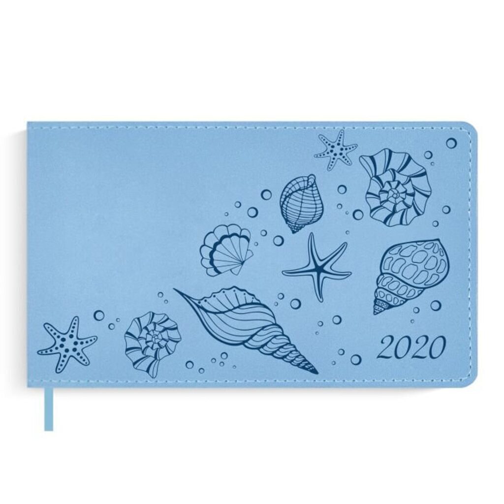 Еженедельник дат. 2020г (150*87) к/з "Бейбискин голубой" 128стр., мягк.пер., блинт.тисн., ляссе