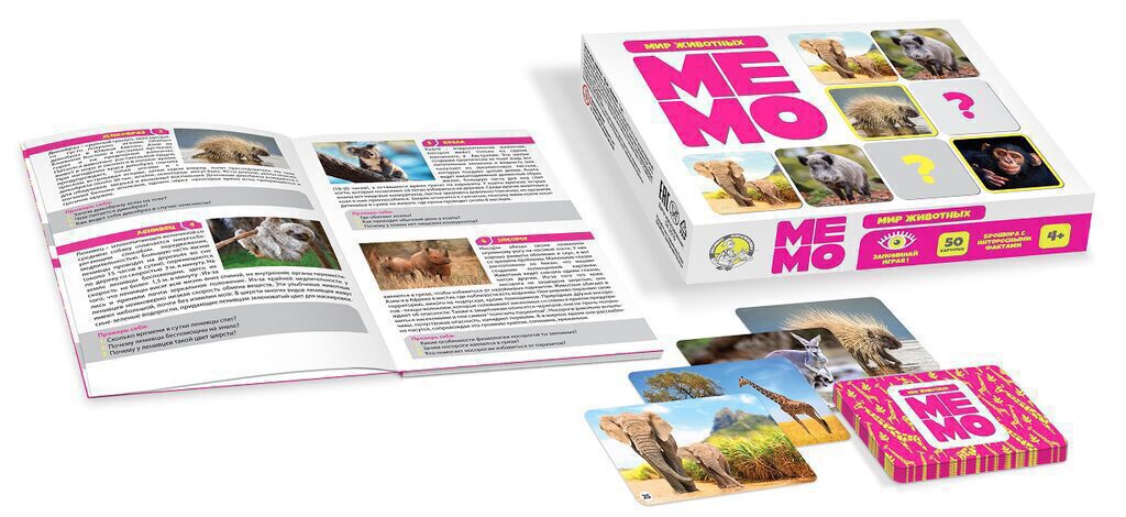 Игра Мемо "Мир животных" (50 карточек)