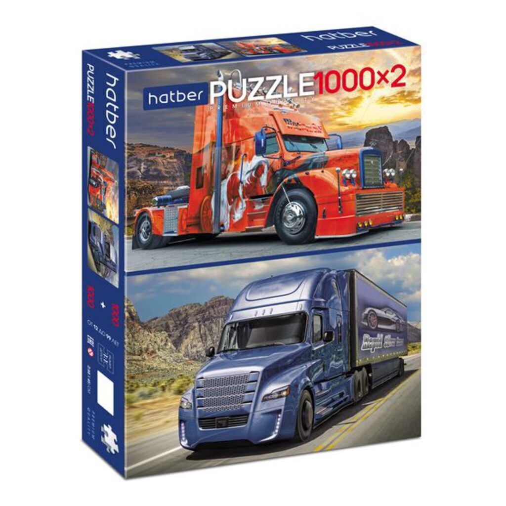 Пазлы    2в1  "Грузовики" Premium 1000+1000 дет.