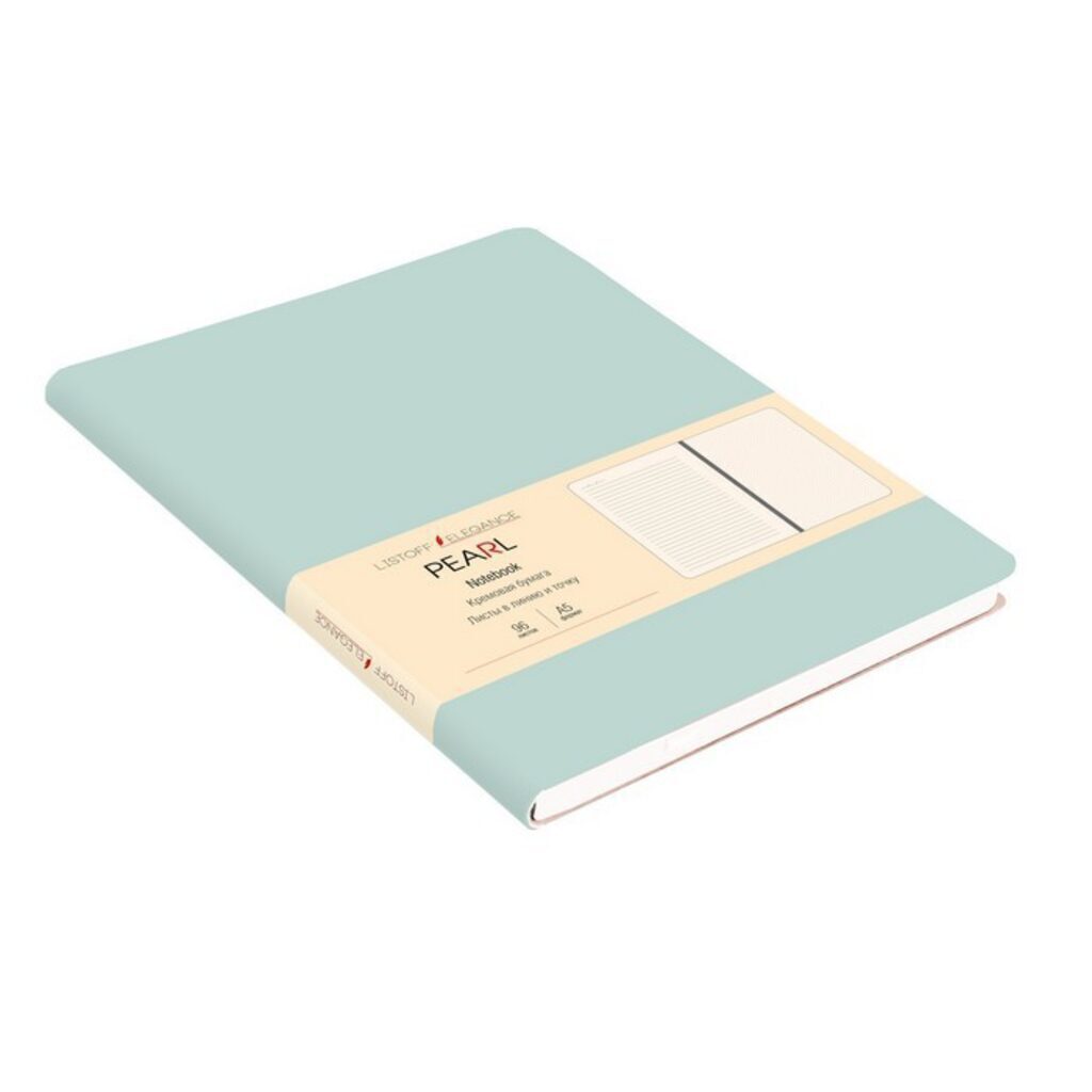Записная книжка А5   96л. "PEARL. Голубой кристалл" интегр.пер., кожзам, ляссе