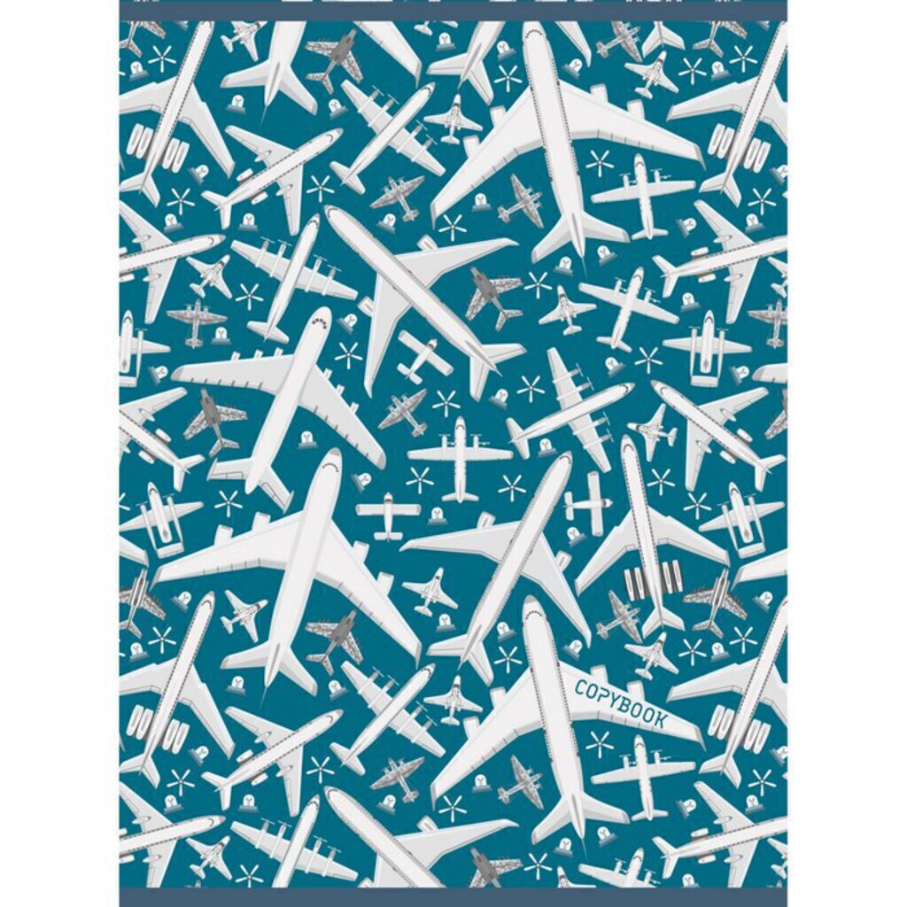 Тетрадь А4  48л кл. скрепка "Взлетная полоса" печать по метал.пленке, твин-лак