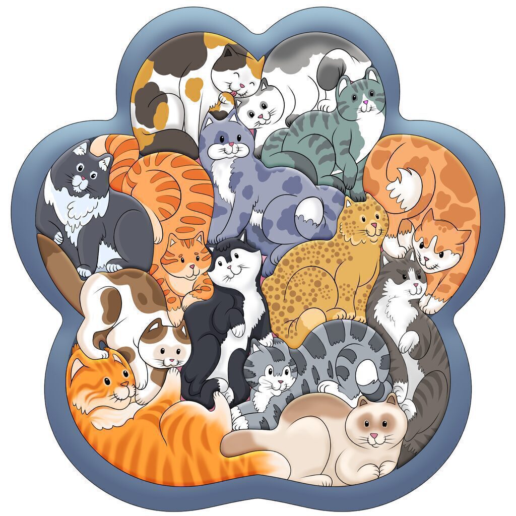 Пазл на планшете "Кошки" 14 дет