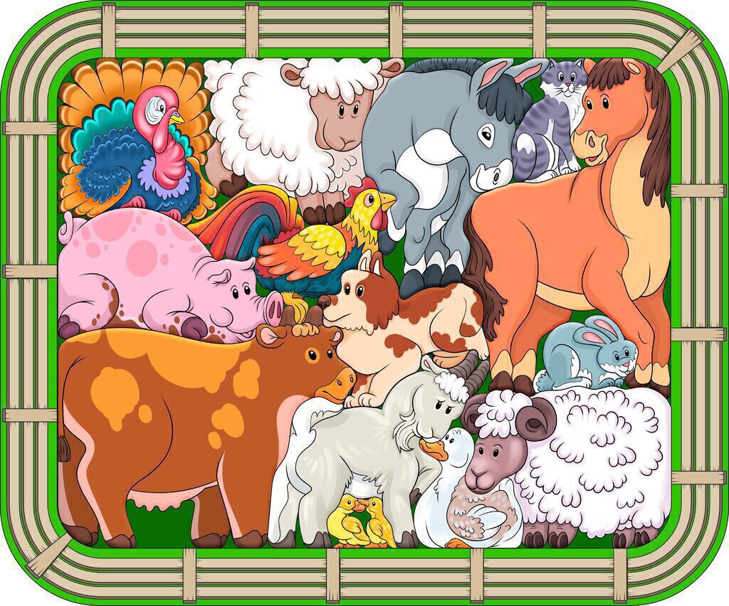 Пазл на планшете "Переполох на ферме" 14 дет