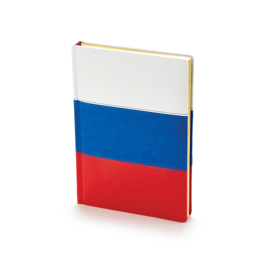 Ежедневник недат. А5 к/з "Russian Flag" тв. переплет, 272 стр., ляссе