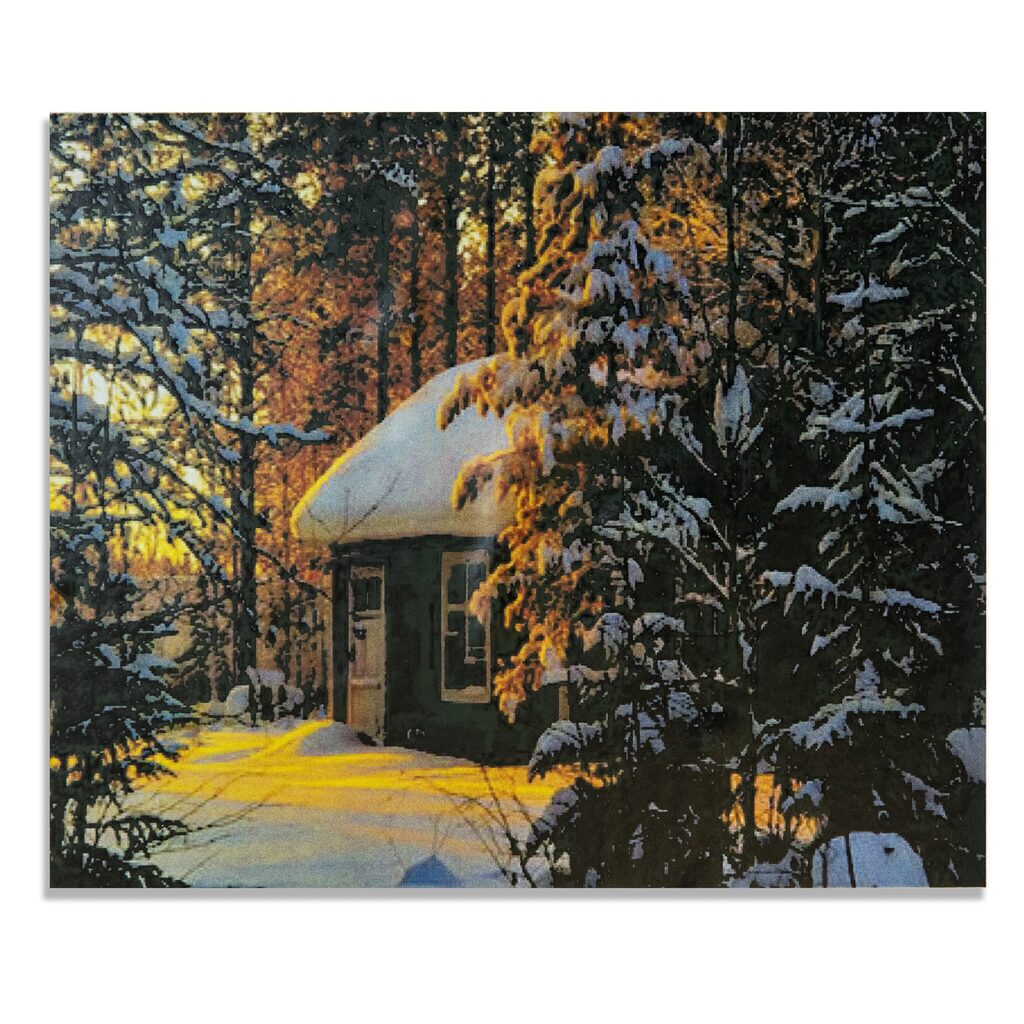 Мозаика алмазная 30*40см "Домик в снежном лесу" на подрамнике