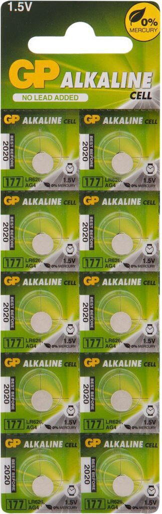 Батарейка-таблетка G-4 (177A) GP Alkaline, блистер, цена за 1 шт