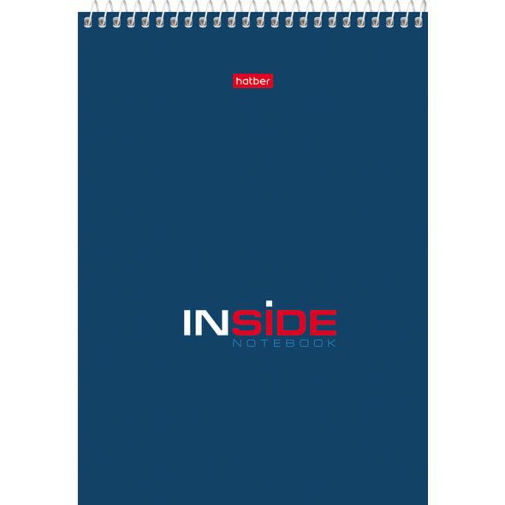 Блокнот А5  80л гребень "INSIDE" клетка, жестк.подложка, УФ-лак
