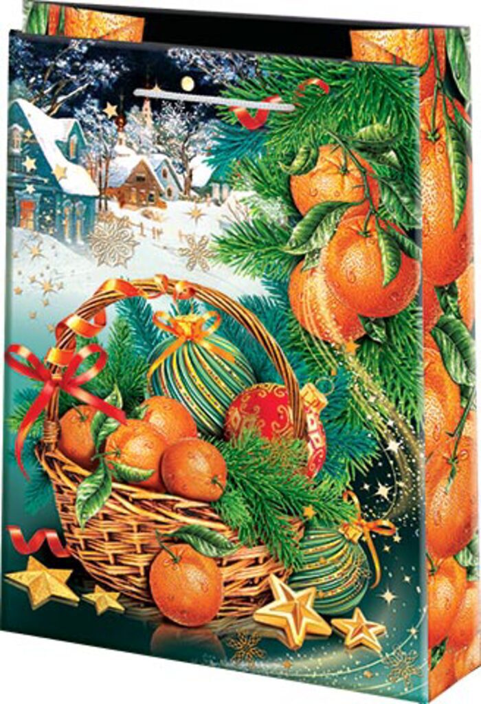 Пакет подар. бум. новогодн. 45*32*13см