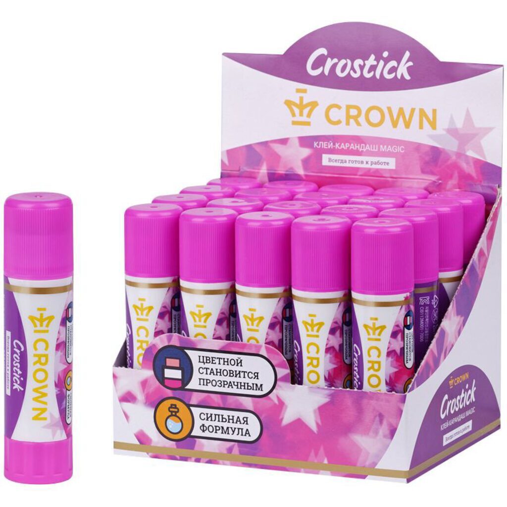 Клей карандаш Crown Indicator 15гр. с цв.индикатором АКЦИЯ