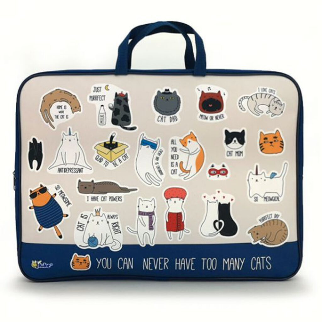 Папка А3 для менеджера широкая, ручка тканевая,  Cats life