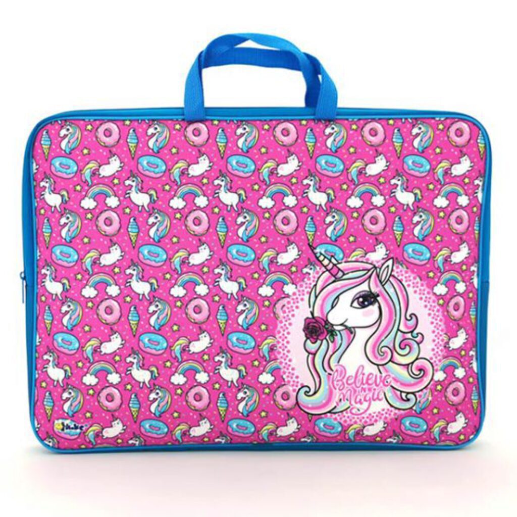 Папка А3 для менеджера широкая, ручка тканевая,  Единорог