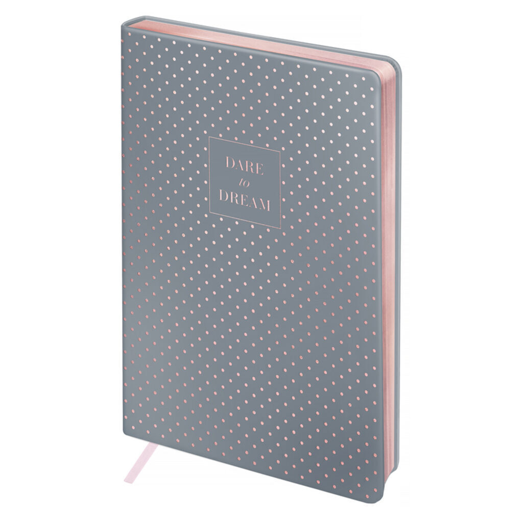 Ежедневник недат. A5 (148*210) "Ashes pink. Dots" 136л, кожзам, тв. обложка, 80г/м2, ляссе