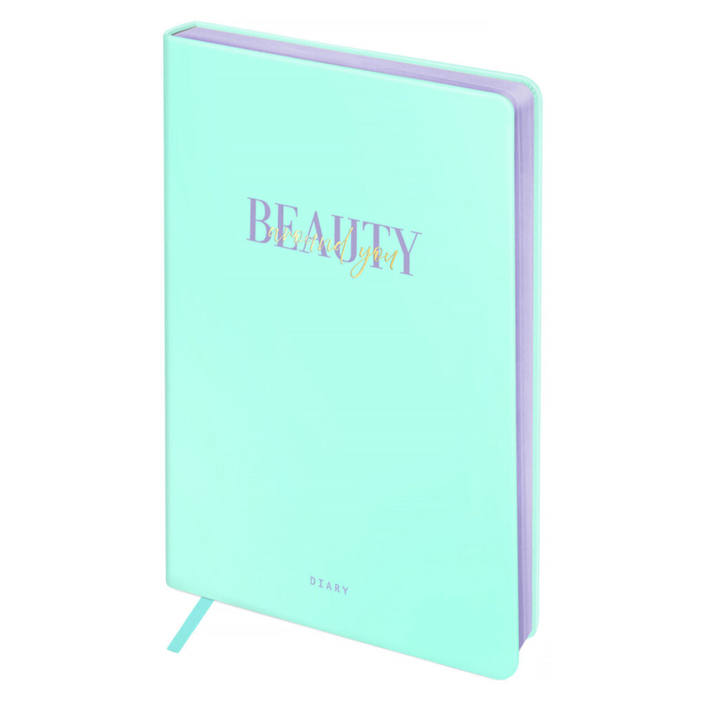 Ежедневник недат. A5 (148*210) "Essential. Mint" 136л, кожзам, тв. обложка, 80г/м2, ляссе