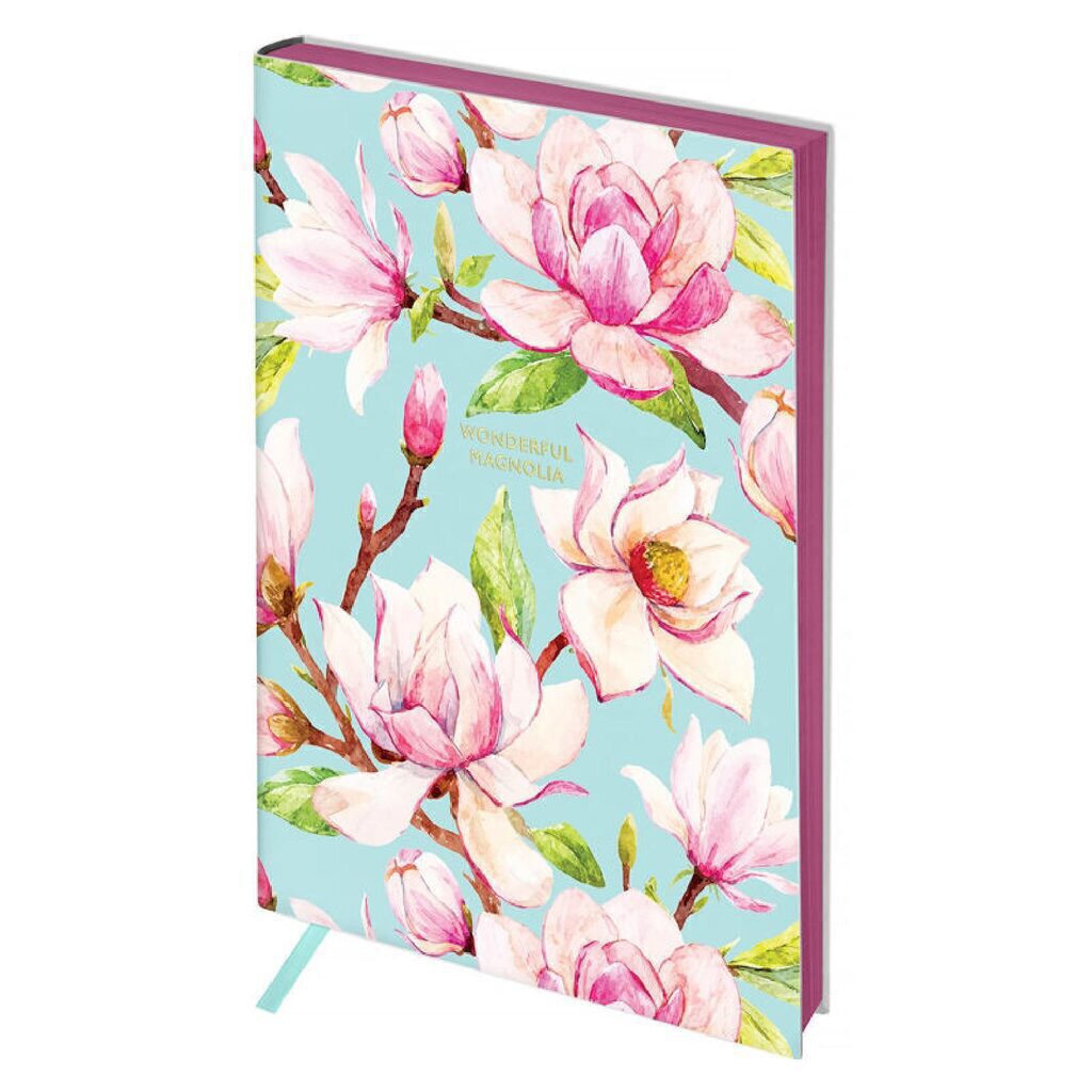 Ежедневник недат. A5 (148*210) "Vision. Magnolia" 136л, кожзам, мягк. обложка, 80г/м2, ляссе