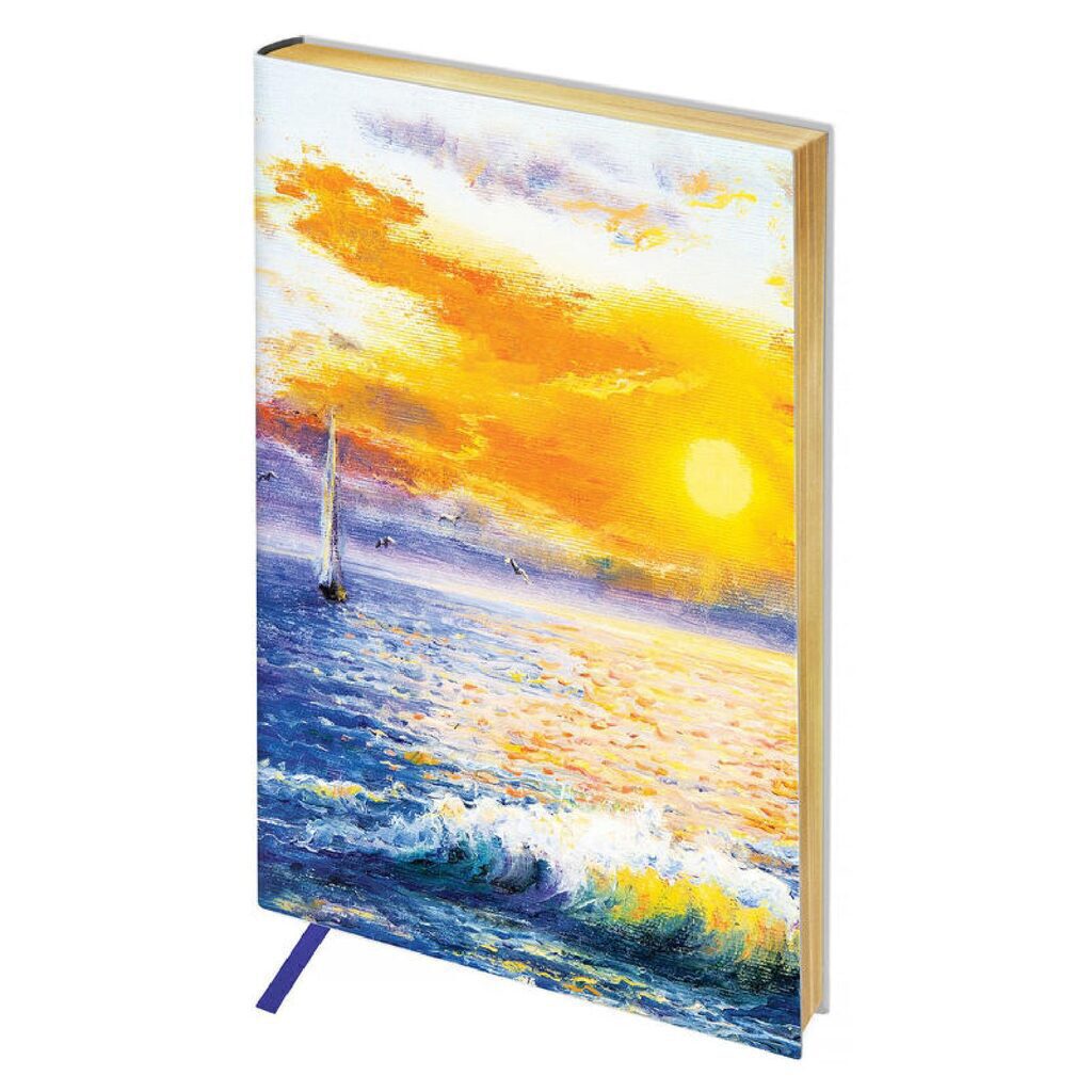 Ежедневник недат. A5 (148*210) "Vision. Seaside" 136л, кожзам, мягк. обложка,тон. блок, золотой срез