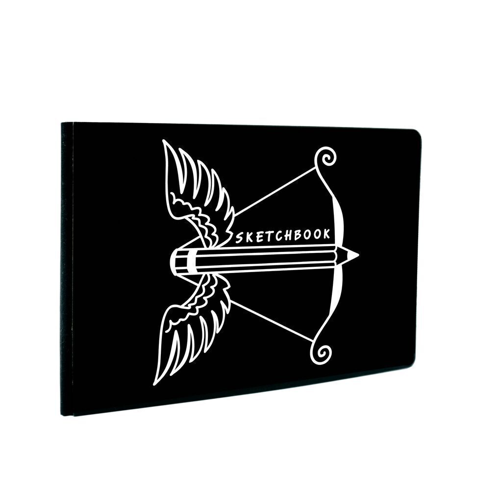 Скетчбук А5-  60л., 7БЦ, 120гр/м2 "BLACK&WHITE. Дизайн 5" черная бумага, рельеф.печать
