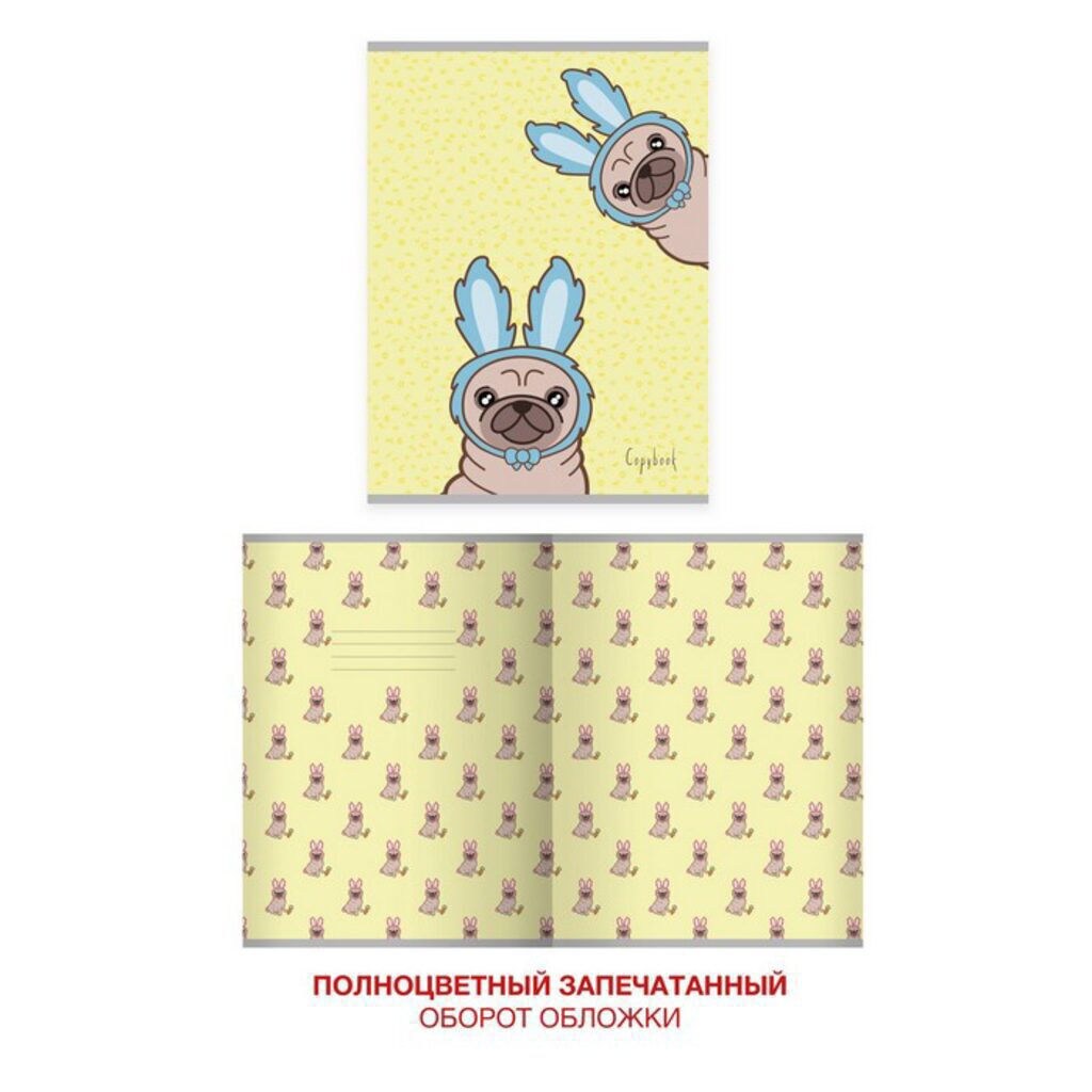 Тетрадь А4  60л кл. скрепка "Cute & Funny. Дизайн 2" мат.лам., выб.лак,плноцв.оборот