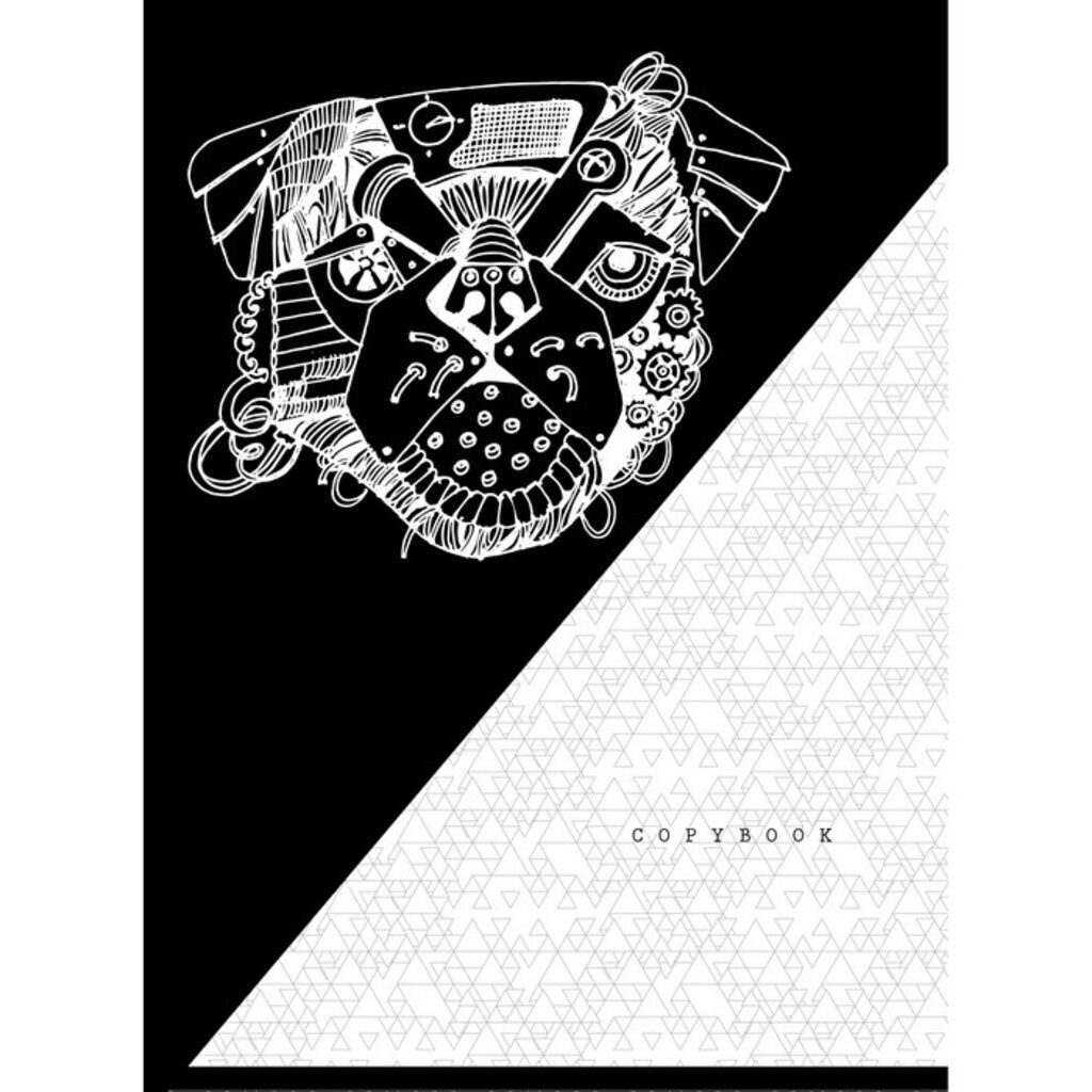 Тетрадь А4  96л кл. скрепка "Графит. Дизайн 3", тисн.фольгой, печать пятой краской