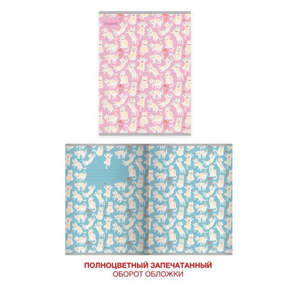 Тетрадь А4  60л кл. скрепка "Cute & Funny. Дизайн 5" мат.лам., выб.лак,плноцв.оборот