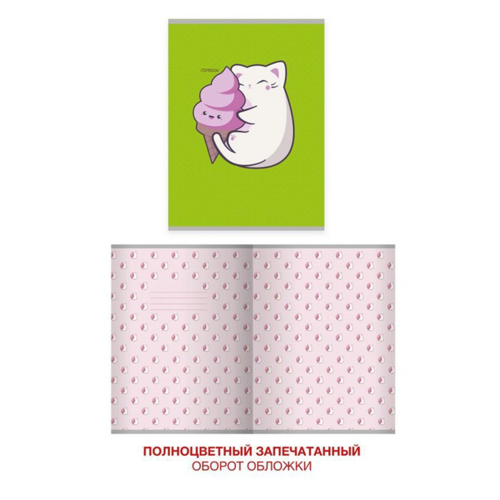 Тетрадь А4  60л кл. скрепка "Cute & Funny. Дизайн 6" мат.лам., выб.лак,плноцв.оборот