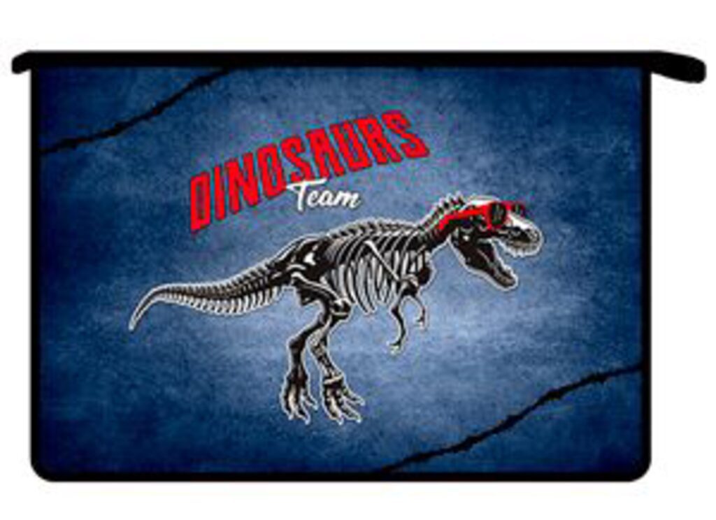 Папка д/ труда А4 (340*245*75) 2отд. молния сверху, пластик/ламинат "Dino team"