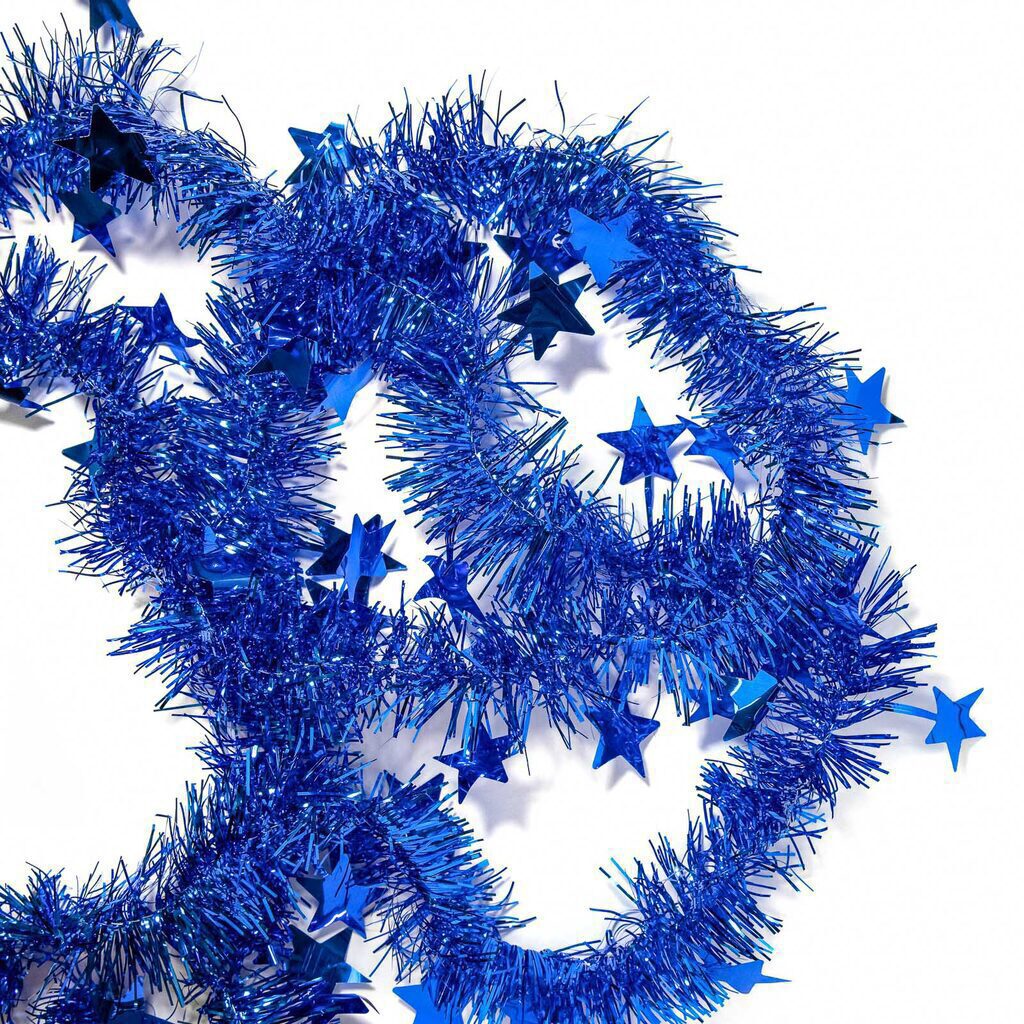 Мишура d=  6см, 2м синяя ПЭТ