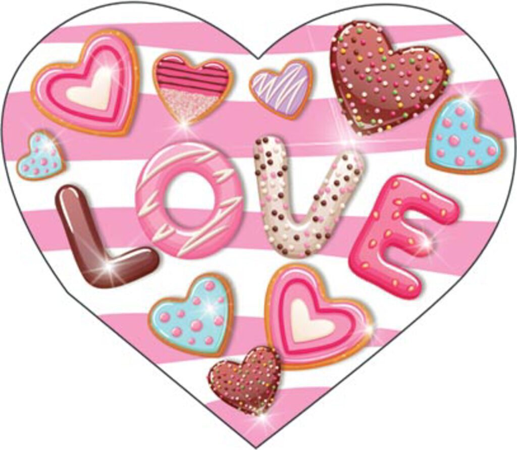 Валентинка  62*118мм LOVE ( металлизация )