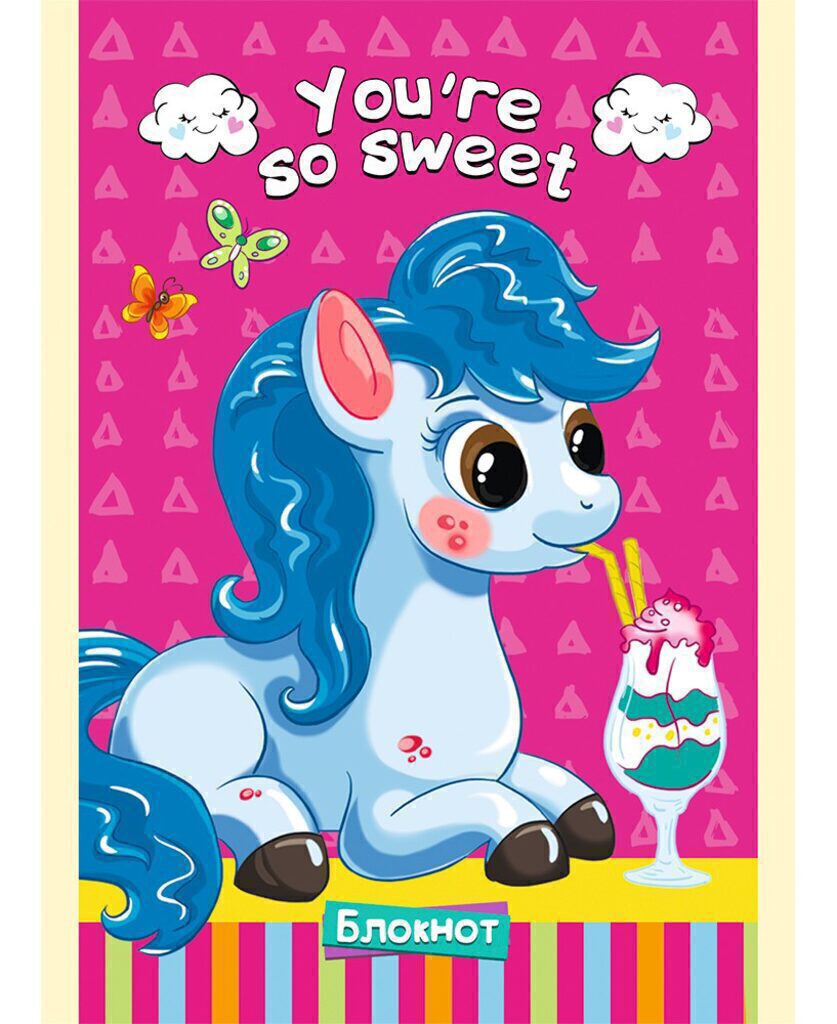 Блокнот А6  32л "Пони и десерт" скрепка