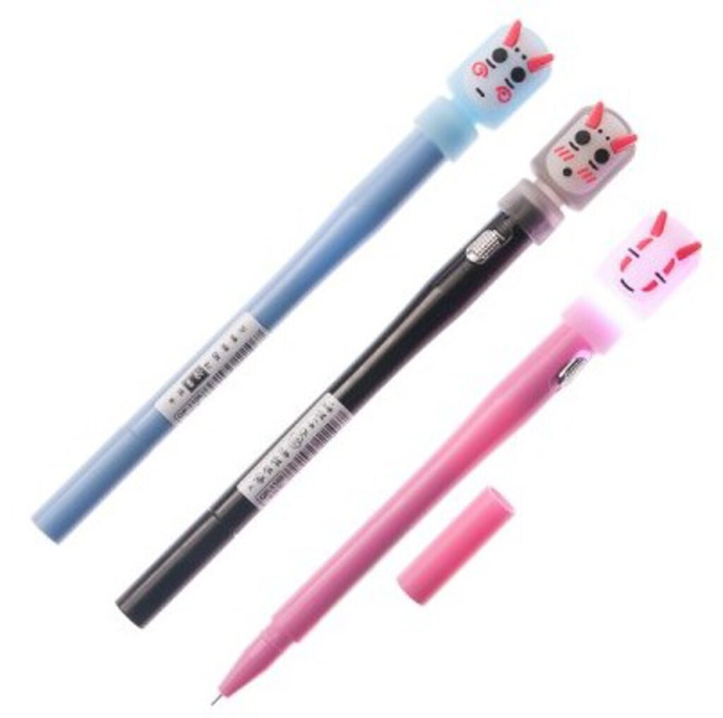 Ручка гелевая "Привидение" синяя, 0,38мм, игольч.наконечник, прорезиненный клип фонарик