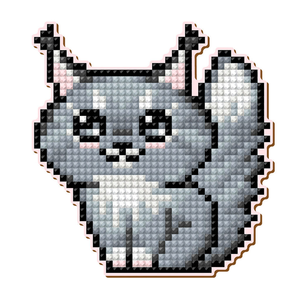 Мозаика алмазная по номерам  9*10см "Ласковый мейн-кун" НА МАГНИТЕ