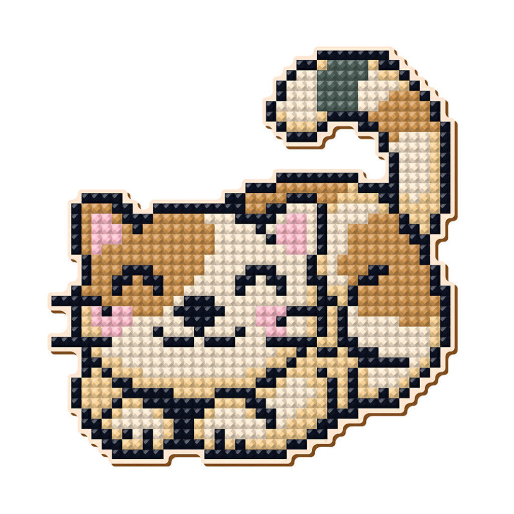 Мозаика алмазная по номерам 10*10см "Улыбчивый котик" НА МАГНИТЕ