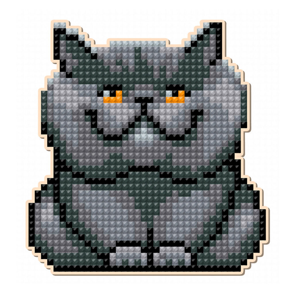 Мозаика алмазная по номерам 10*10см "Толстенький британец" НА МАГНИТЕ