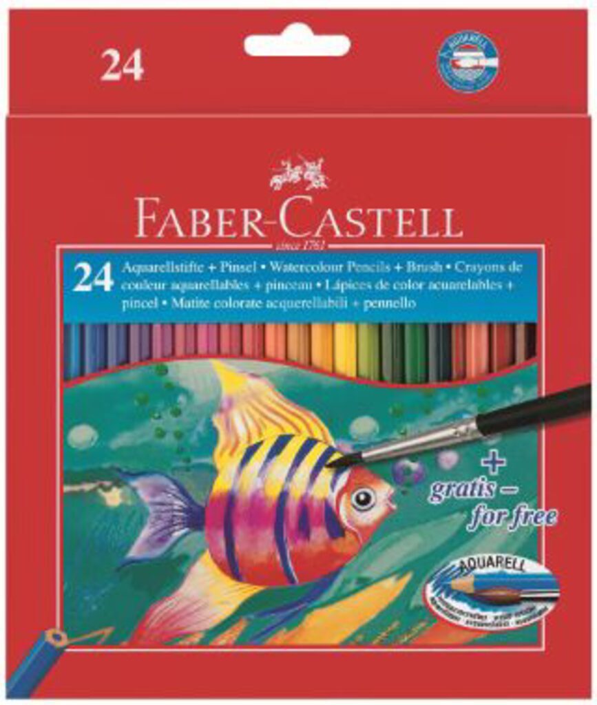 Карандаши цвет. акварельные 24цв  Faber-Castell с кистью