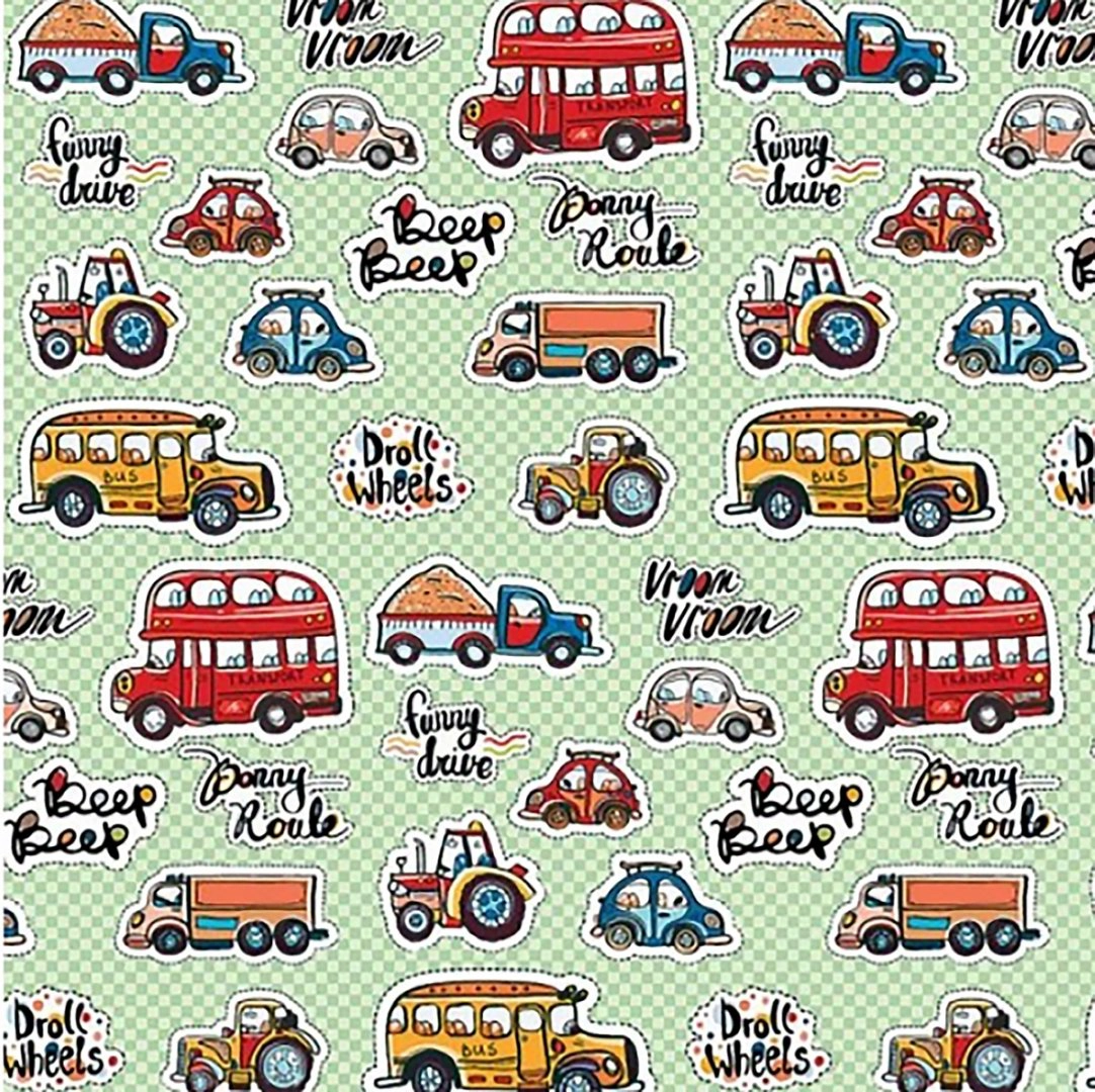 Бумага упаковочная "Машинки" 70*100см, 80 г/м
