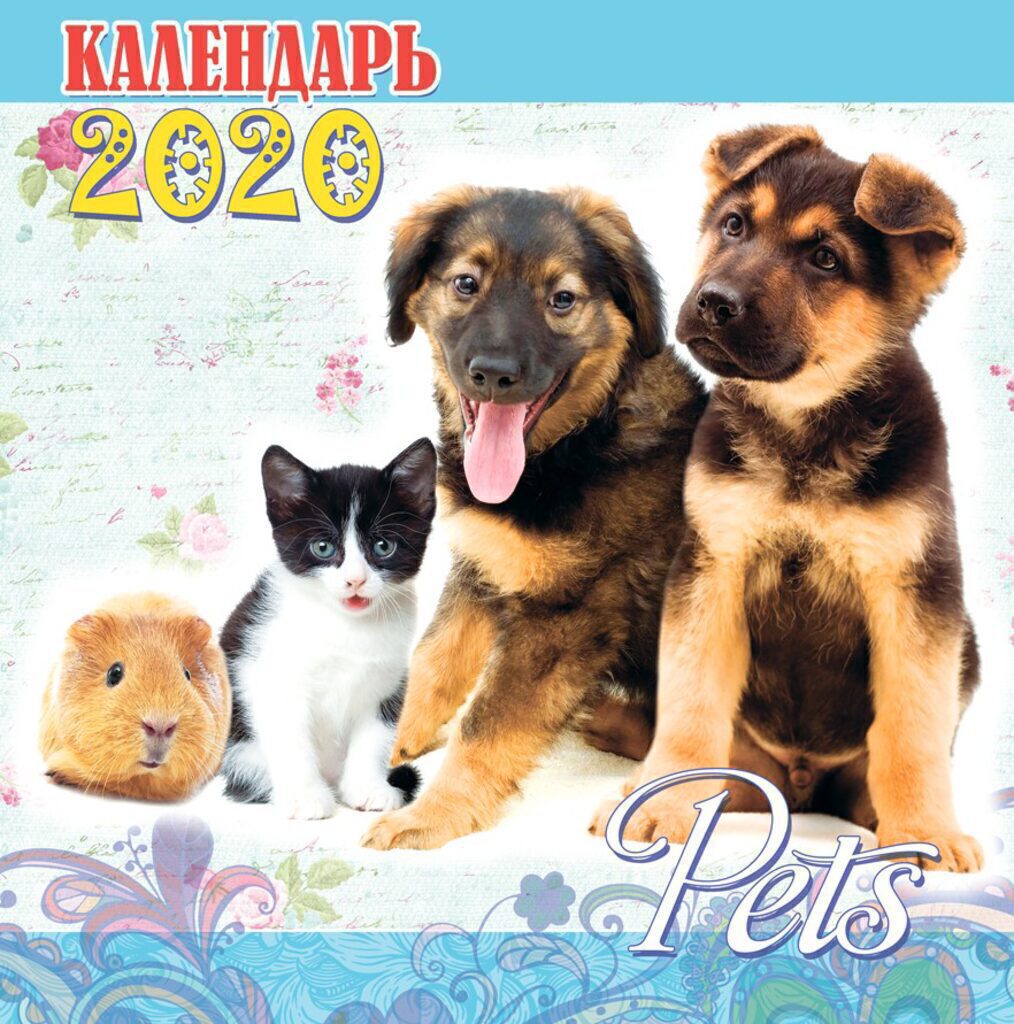 Календарь КВАДРАТ 30*30 см. ДОМАШНИЕ ЛЮБИМЦЫ на 2020 год