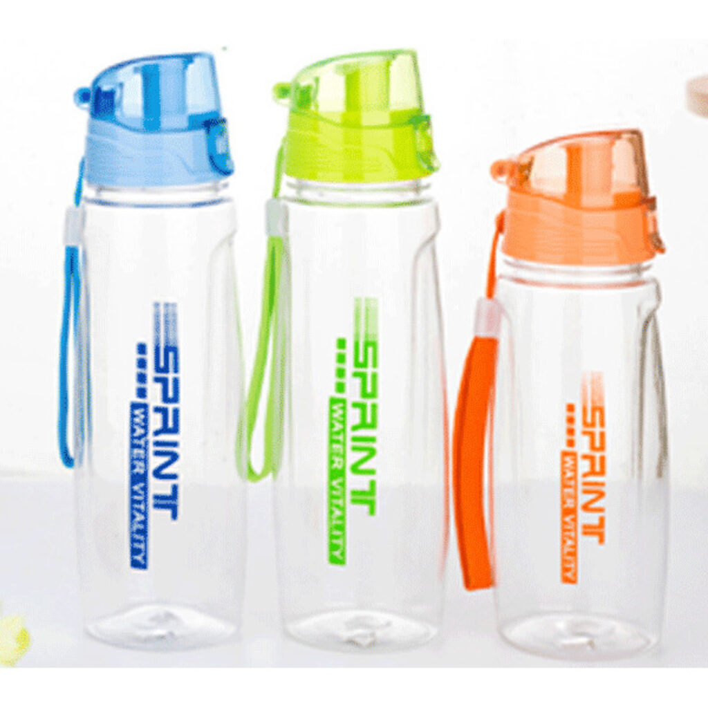 Бутылка 700мл, 22см пластиковая, с откидной крышкой, 3 цвета